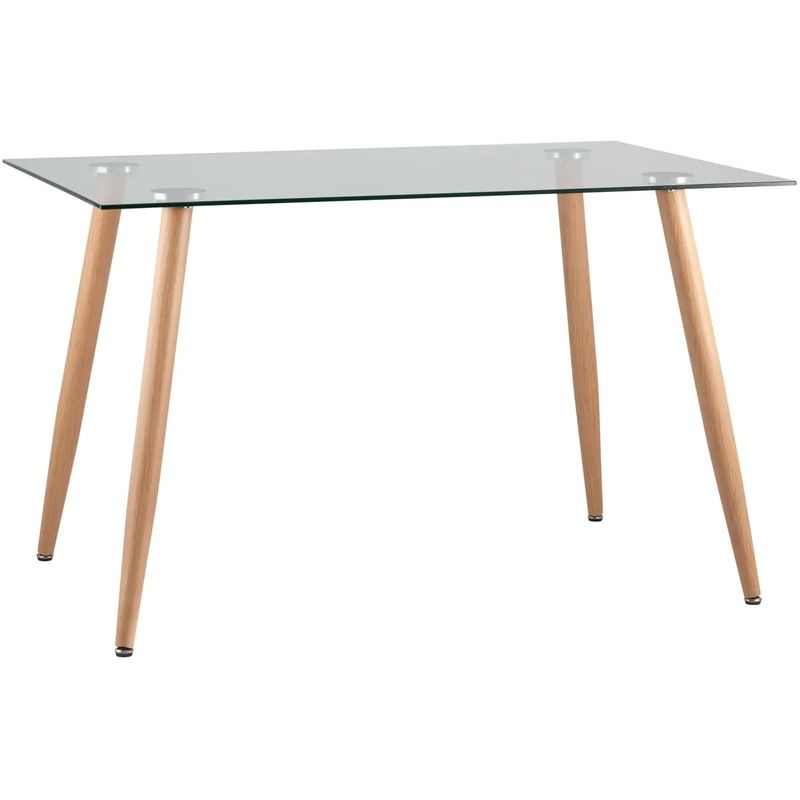 Стол обеденный Wood and Glass Стеклянная столешница Прозрачное Стекло Древесина Стол обеденный Wood and Glass Стеклянная столешница Прозрачное Стекло Древесина в Орле | Loft Concept