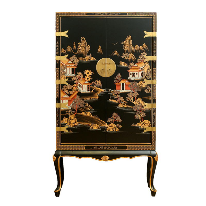Черный Шкаф в Китайском стиле Chinese Village Cabinet Черный Мульти в Орле | Loft Concept 