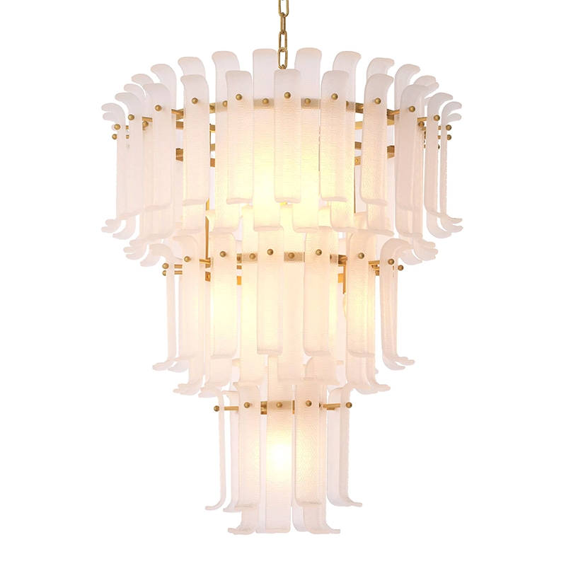 Люстра Philipp Plein Chandelier Rodeo Drive L Белая Белое матовое стекло Латунь Люстра Philipp Plein Chandelier Rodeo Drive L Белая Белое матовое стекло Латунь в Орле | Loft Concept