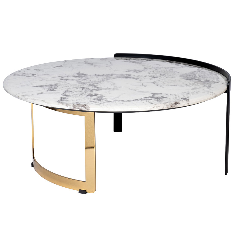 Кофейный стол Rodgeir Coffee Table Черный Глянцевое золото Белый Мрамор Bianco Кофейный стол Rodgeir Coffee Table Черный Глянцевое золото Белый Мрамор Bianco в Орле | Loft Concept