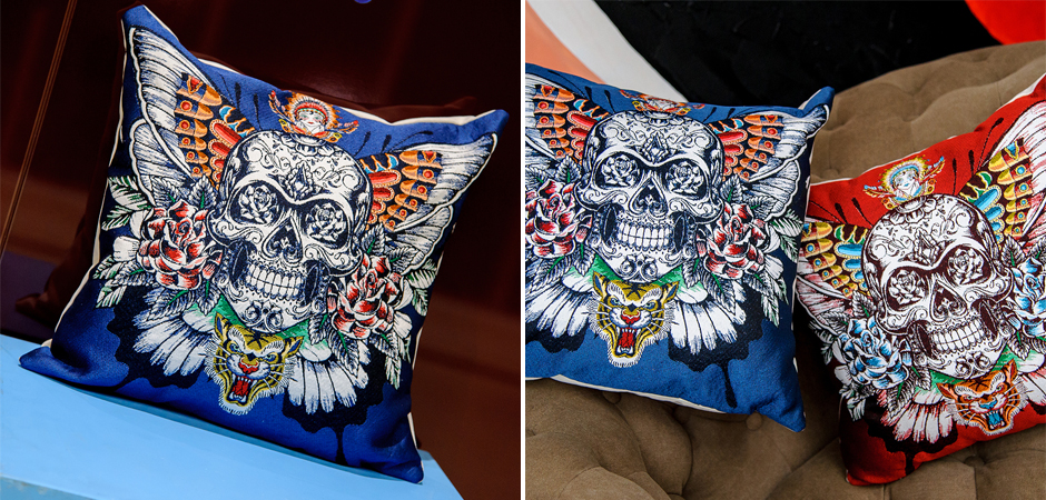 Декоративная подушка Ghost Rider Blue Декоративная подушка Ghost Rider Blue - Loft-Concept в Орле
