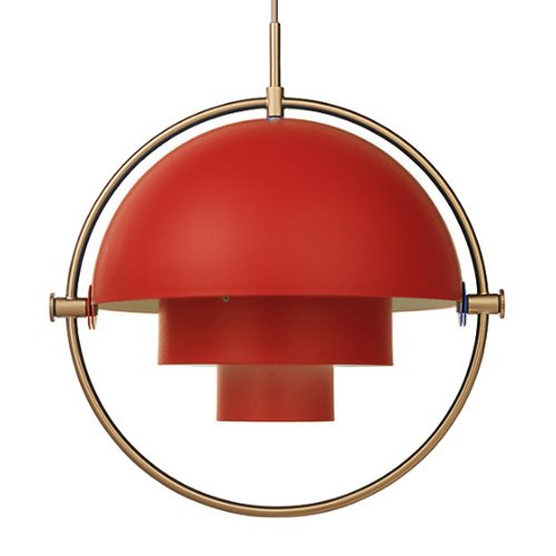 Люстра Louis Weisdorff Gubi Multi-lite Pendant Red Латунь Бургундский красный в Орле | Loft Concept 