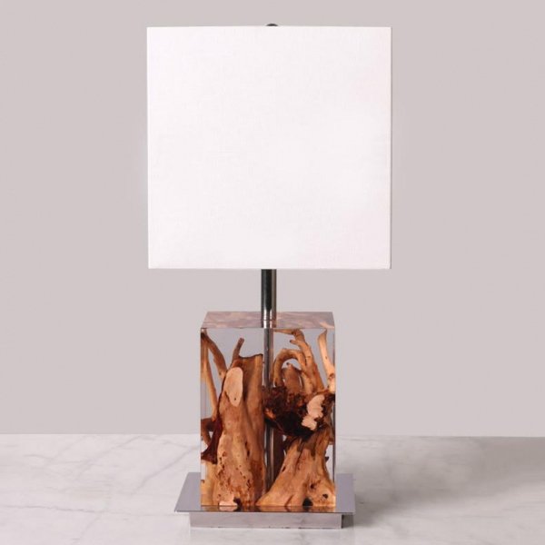Настольная лампа Kisimi Table Lamp Белый Коричневый Настольная лампа Kisimi Table Lamp Белый Коричневый в Орле | Loft Concept