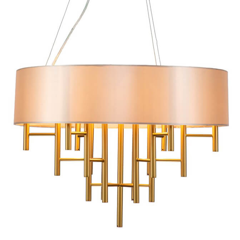 Люстра Oswell Lampshade Chandelier Латунь Бежевый Люстра Oswell Lampshade Chandelier Латунь Бежевый в Орле | Loft Concept