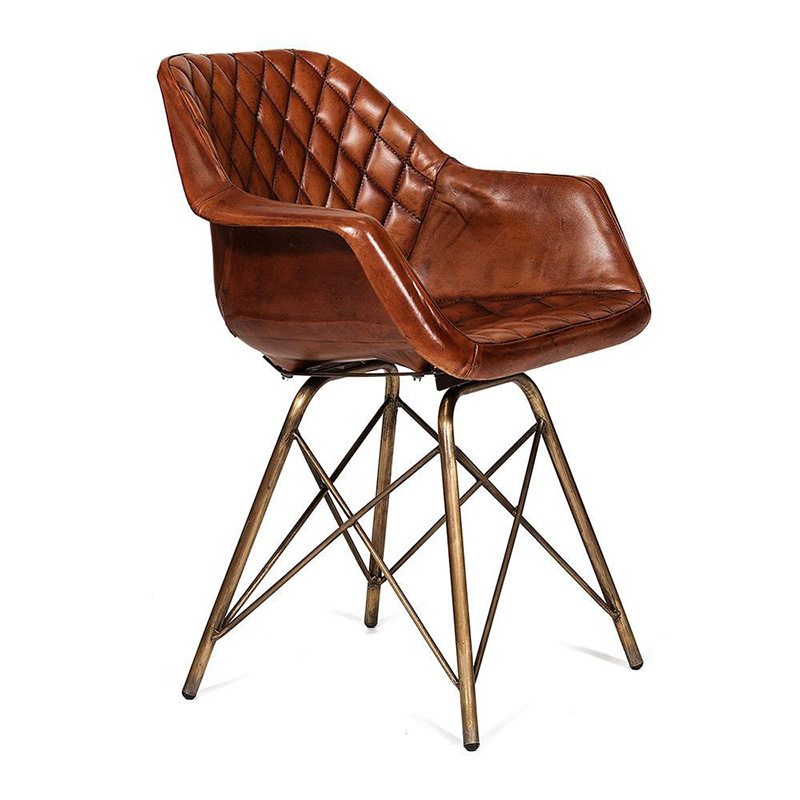 Кресло Leather Industrial armchair Винтажная Медь Коньяк Кресло Leather Industrial armchair Винтажная Медь Коньяк в Орле | Loft Concept
