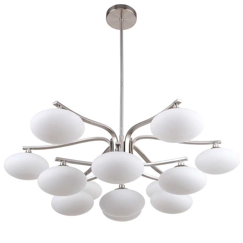 Oval Balls Mushrooms Chandelier 13 Silver Серебряный Прозрачный белый Oval Balls Mushrooms Chandelier 13 Silver Серебряный Прозрачный белый в Орле | Loft Concept