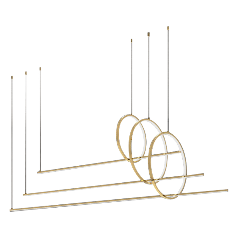Дизайнерский Подвесной Светильник Ursa Geometric Ring Lamp 3 кольца Золотой Дизайнерский Подвесной Светильник Ursa Geometric Ring Lamp 3 кольца Золотой в Орле | Loft Concept