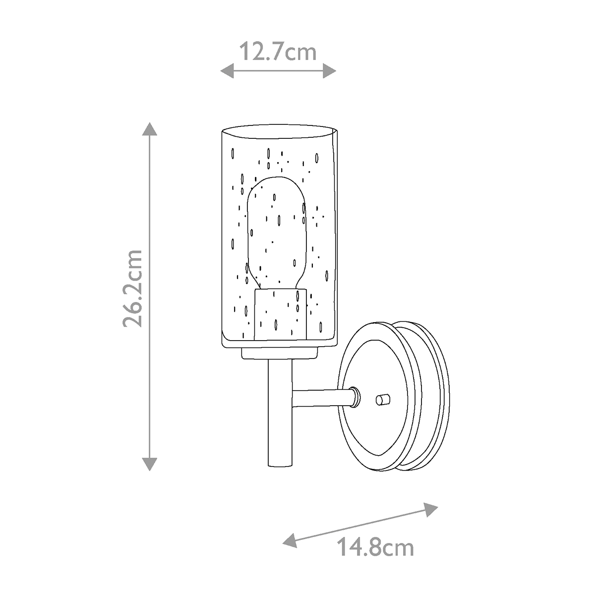 Бра с плафоном в форме цилиндра из прозрачного стекла с пузырьками Hinkley в Орле