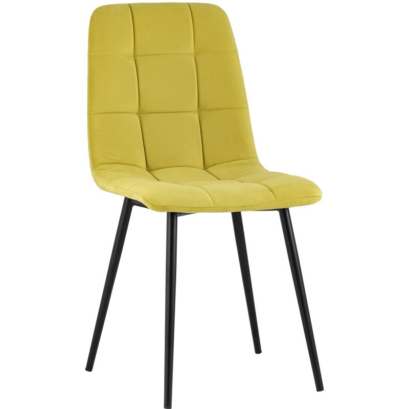 Стул NANCY S-2 Chair Желтый Велюр Желтый Черный Стул NANCY S-2 Chair Желтый Велюр Желтый Черный в Орле | Loft Concept