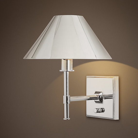 Бра RH Petite Candlestick SCONCE Polished Nickel Хром в Орле | Loft Concept 