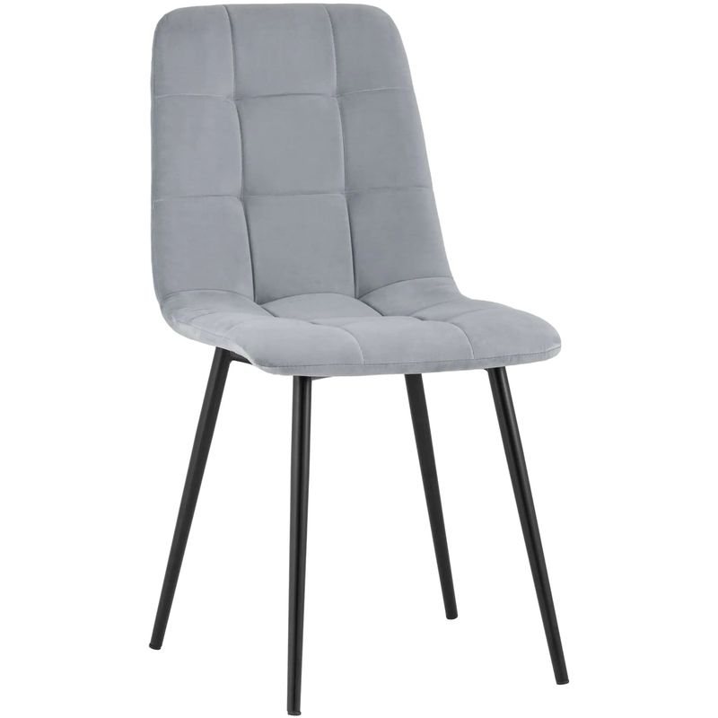 Стул NANCY S-2 Chair Серый Велюр Серый Черный Стул NANCY S-2 Chair Серый Велюр Серый Черный в Орле | Loft Concept