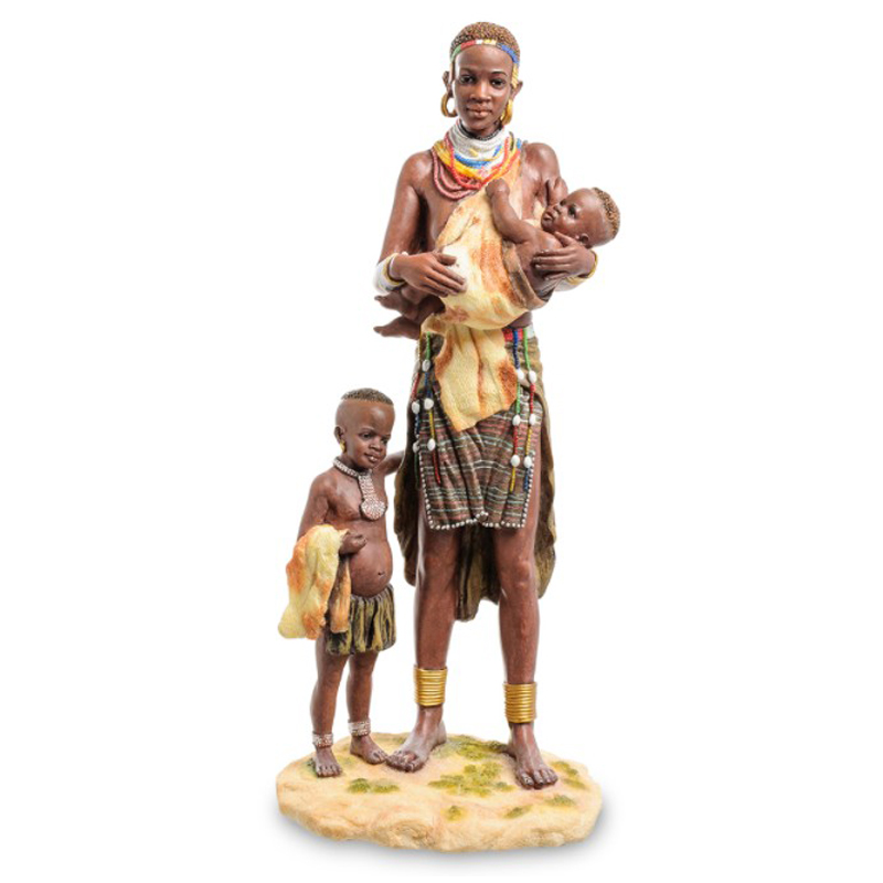 Статуэтка African woman with children Коричневый Мульти Статуэтка African woman with children Коричневый Мульти в Орле | Loft Concept