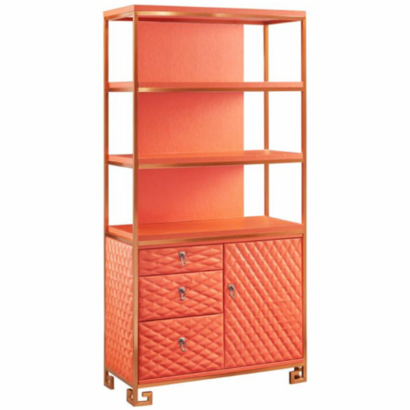 Стеллаж Bookcase Leather Capitone Золотой Оранжевый Стеллаж Bookcase Leather Capitone Золотой Оранжевый в Орле | Loft Concept