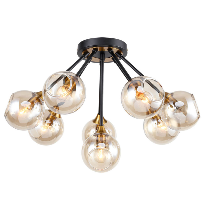 Потолочный Светильник Loft Globe Черный Латунь Янтарь (Amber) Потолочный Светильник Loft Globe Черный Латунь Янтарь (Amber) в Орле | Loft Concept
