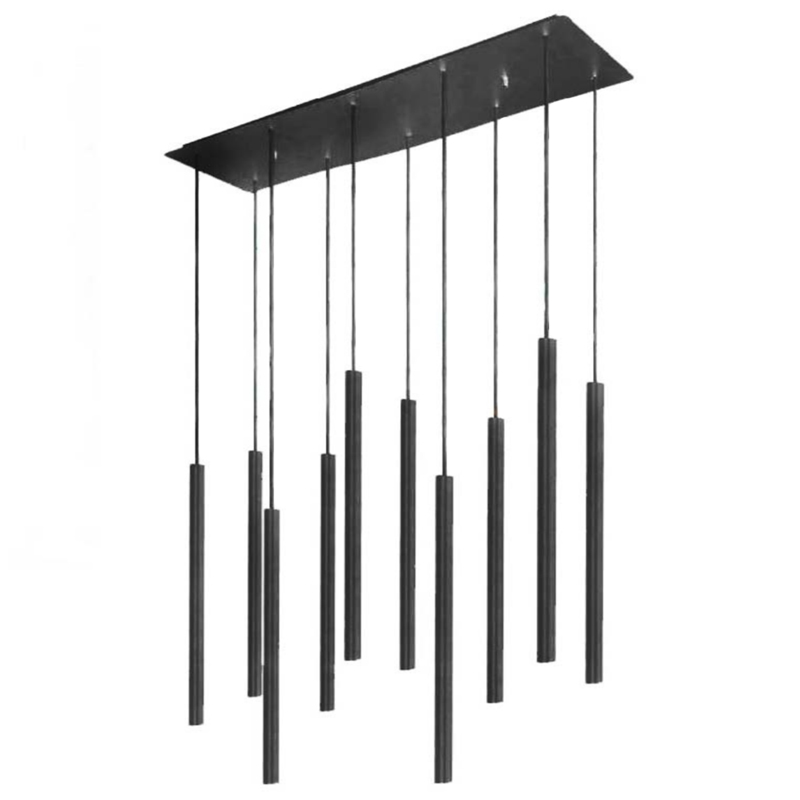 Светильник Trumpet Rectangle Black 10 плафонов Черный Светильник Trumpet Rectangle Black 10 плафонов Черный в Орле | Loft Concept
