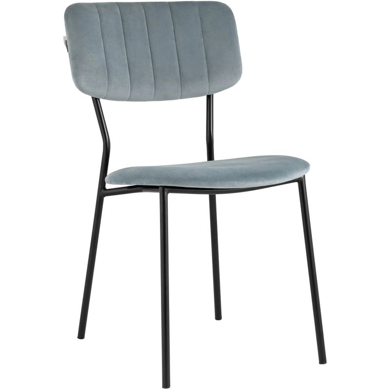 Стул Singer Chair без подлокотника Серо-Голубой Велюр Серо-голубой Черный в Орле | Loft Concept 