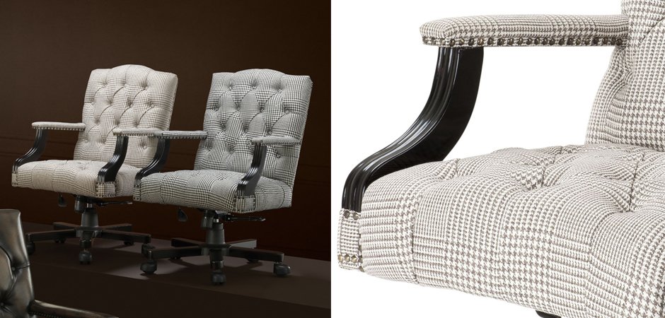 Офисное кресло Eichholtz Desk Chair Burchell brown & white Офисное кресло Eichholtz Desk Chair Burchell brown & white - Loft-Concept в Орле