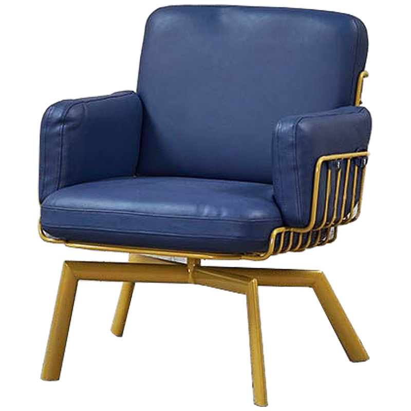 Кресло Frankie Armchair blue Сапфирово-синий Латунь в Орле | Loft Concept 