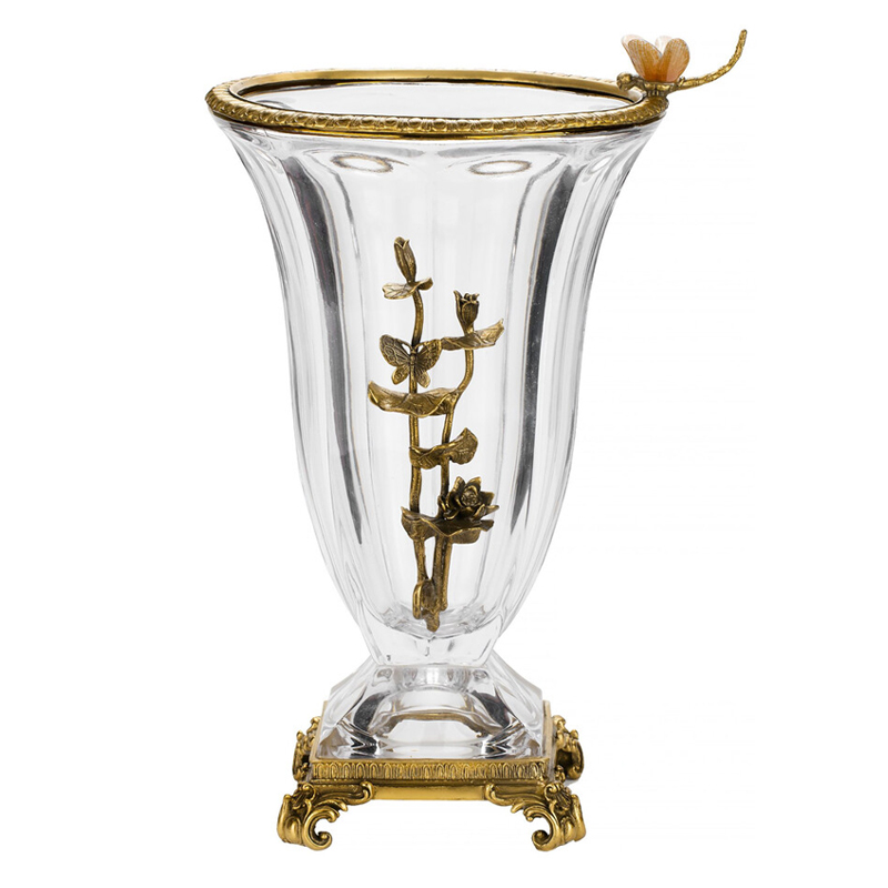 Ваза из прозрачного стекла с бронзовой вставкой в виде цветущей ветви Eden Garden porcelain and bronze Прозрачное Стекло Бронза Ваза из прозрачного стекла с бронзовой вставкой в виде цветущей ветви Eden Garden porcelain and bronze Прозрачное Стекло Бронза в Орле | Loft Concept