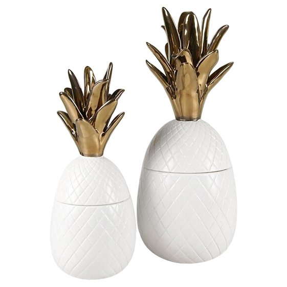 Ваза настольная Pineapple White Белый Золотой Ваза настольная Pineapple White Белый Золотой в Орле | Loft Concept