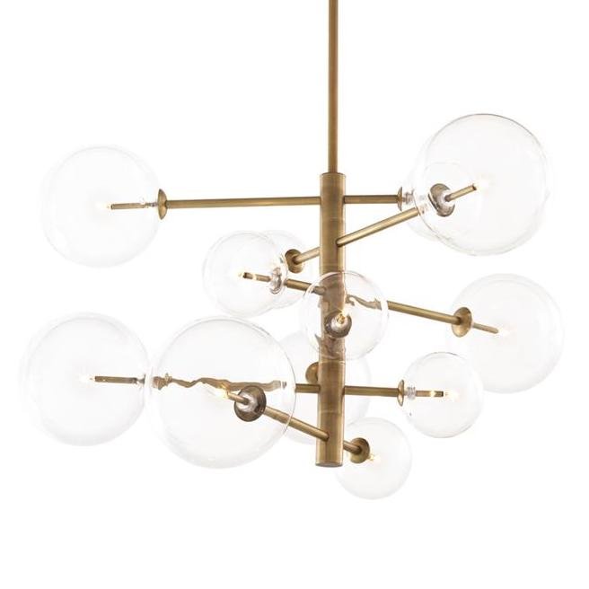 Люстра Chandelier Argento S Латунь Античная полированная Прозрачное Стекло Люстра Chandelier Argento S Латунь Античная полированная Прозрачное Стекло в Орле | Loft Concept