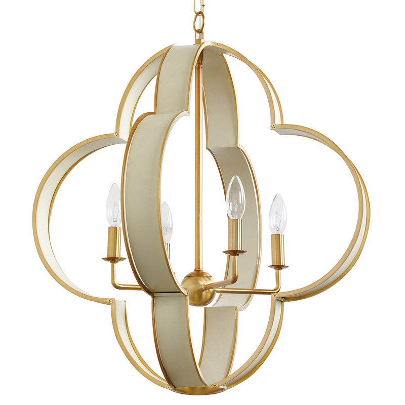 Люстра Odilger Quatrefoil Chandelier Золотой Кремовый Люстра Odilger Quatrefoil Chandelier Золотой Кремовый в Орле | Loft Concept