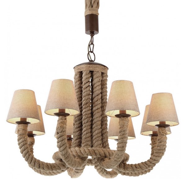 Люстра Rattan Chandelier 8 Loft Rope Light Люстра Rattan Chandelier 8 Loft Rope Light в Орле | Loft Concept