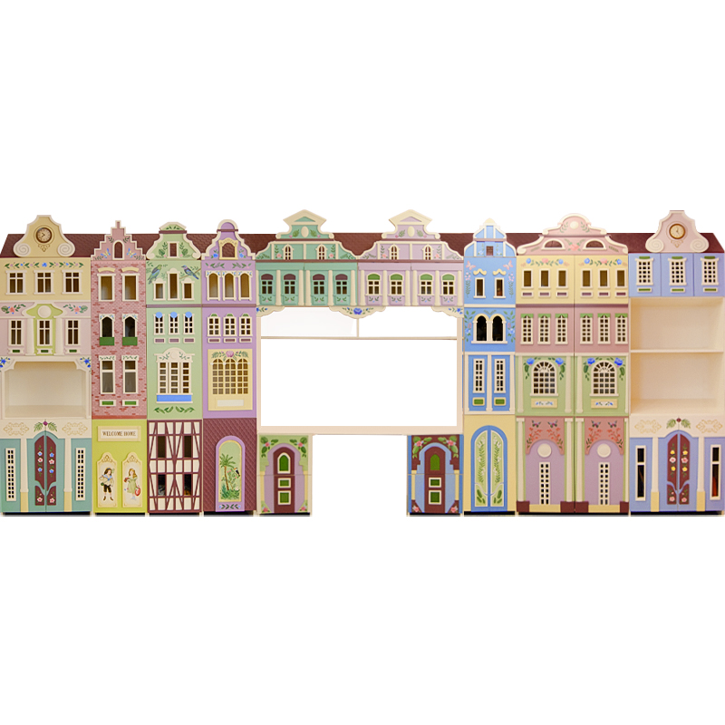 Шкаф Colorful Houses ручная роспись Мульти в Орле | Loft Concept 