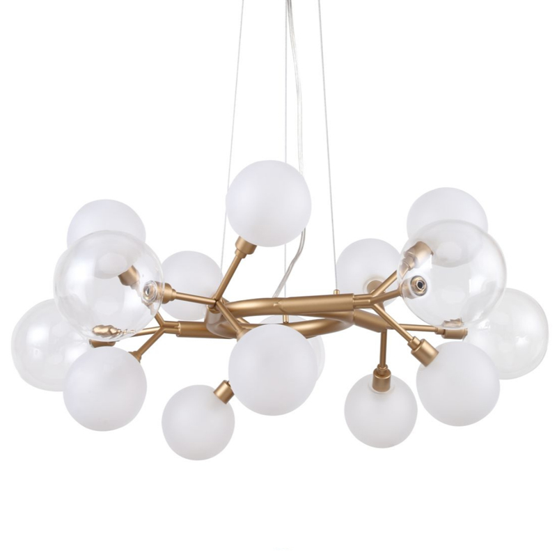 Люстра Berries Chandelier White 68 матовое золото Прозрачный Прозрачный белый Люстра Berries Chandelier White 68 матовое золото Прозрачный Прозрачный белый в Орле | Loft Concept