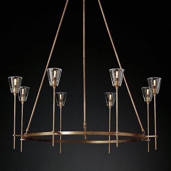 Люстра TORCHE DE VERRE Round Chandelier 8 Латунь Люстра TORCHE DE VERRE Round Chandelier 8 Латунь в Орле | Loft Concept