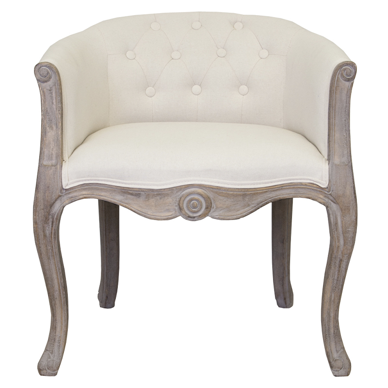 Кресло низкое в стиле прованс Бежевый Лен Louis French Armchair Бежевый Коричневый Кресло низкое в стиле прованс Бежевый Лен Louis French Armchair Бежевый Коричневый в Орле | Loft Concept