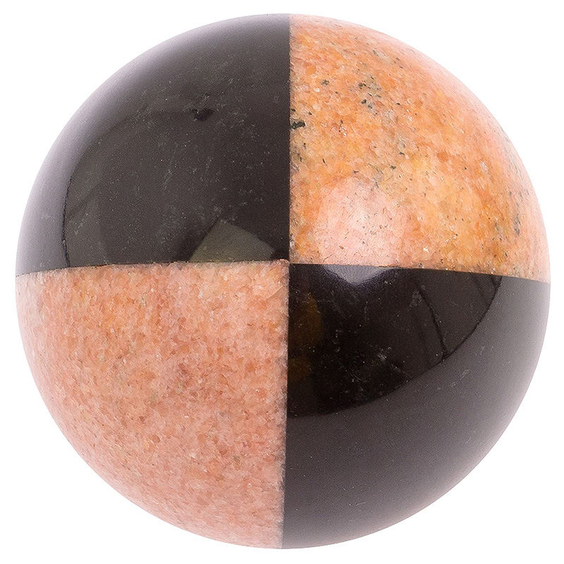 Шар декоративный из натуральных камней Розовый и Черный Мрамор Natural Stone Spheres Розовый Черный Мрамор Nero в Орле | Loft Concept 