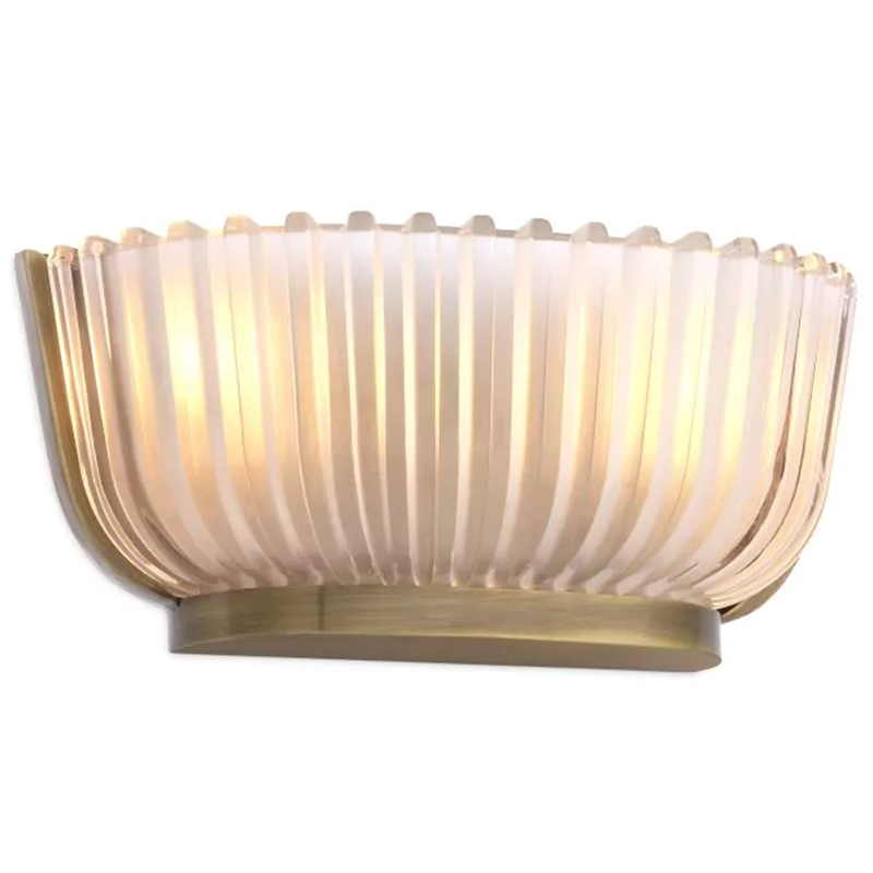Бра Eichholtz Wall Lamp Artos Белое матовое стекло Латунь в Орле | Loft Concept 