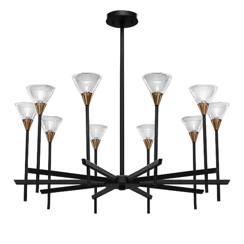 Люстра Beatrice Chandeliers Черный Латунь Прозрачный Люстра Beatrice Chandeliers Черный Латунь Прозрачный в Орле | Loft Concept