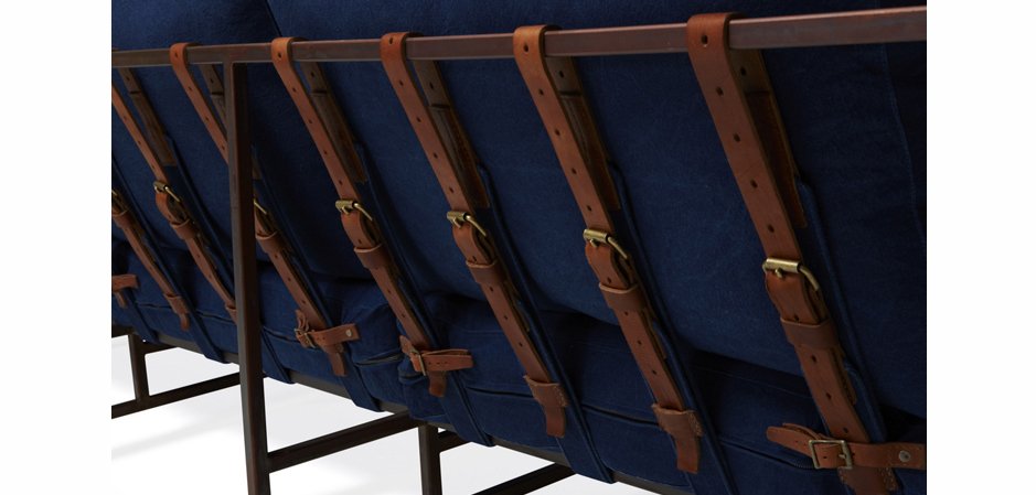 Двухместный диван Indigo Denim and copper Two Seat Sofa Двухместный диван Indigo Denim and copper Two Seat Sofa - Loft-Concept в Орле