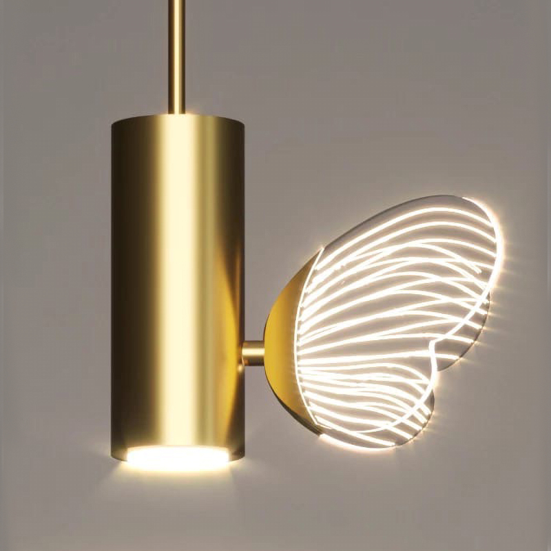 Подвесной светильник с декоративной бабочкой Butterfly  F Прозрачный Латунь в Орле | Loft Concept 