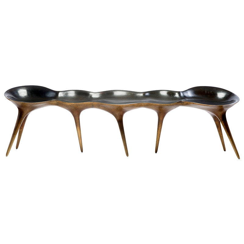 Банкетка Дизайнерская Molecule Bench in Cast Bronze дизайн Timothy Schreiber бронза Темная бронза Бронза Банкетка Дизайнерская Molecule Bench in Cast Bronze дизайн Timothy Schreiber бронза Темная бронза Бронза в Орле | Loft Concept