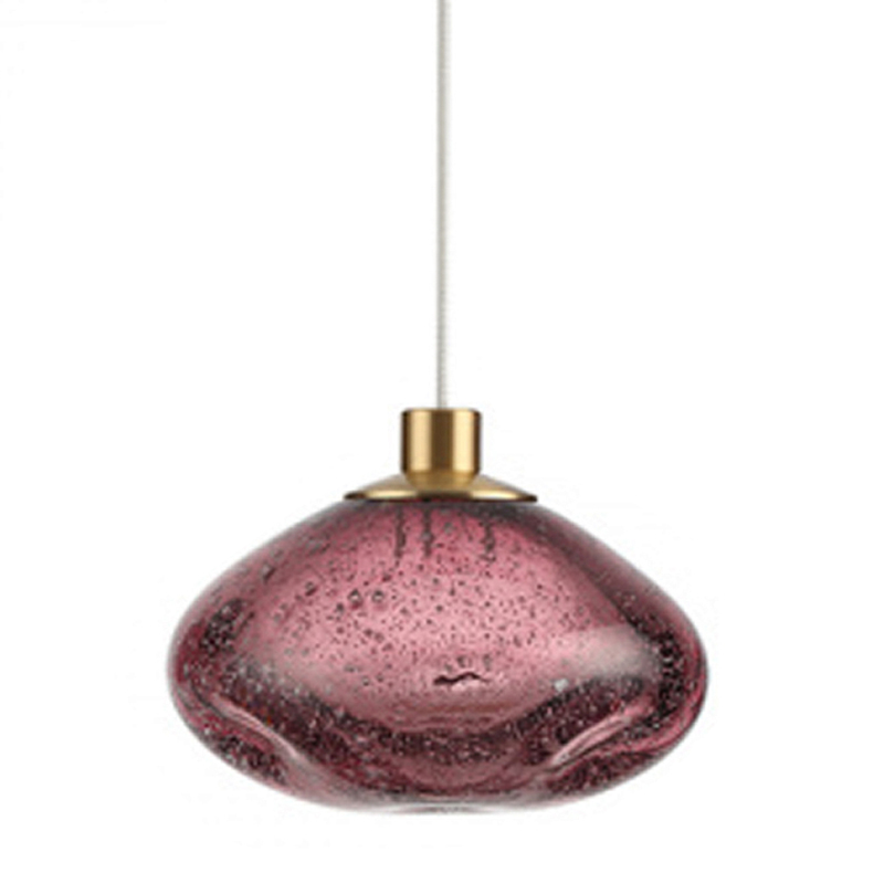 Подвесной светильник с прозрачным стеклянным плафоном округлой формы Effervia  Бронзовый Янтарный Красный Зеленый Серый в Орле | Loft Concept 