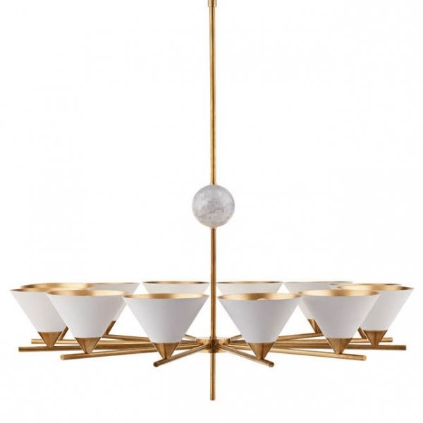 Люстра Cleo Large Chandelier Латунь Белый в Орле | Loft Concept 