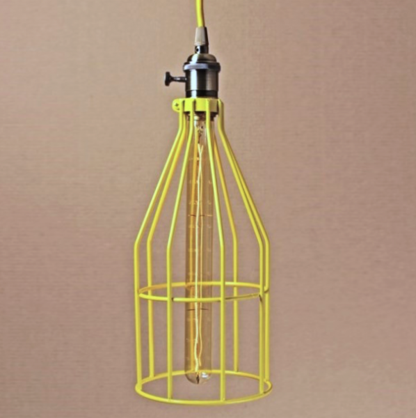 Подвесной светильник Wire Cage Pendant Twix Yellow Желтый Подвесной светильник Wire Cage Pendant Twix Yellow Желтый в Орле | Loft Concept