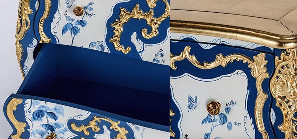Комод в стиле рококо Rococo Casket Синий Комод в стиле рококо Rococo Casket Синий - Loft-Concept в Орле