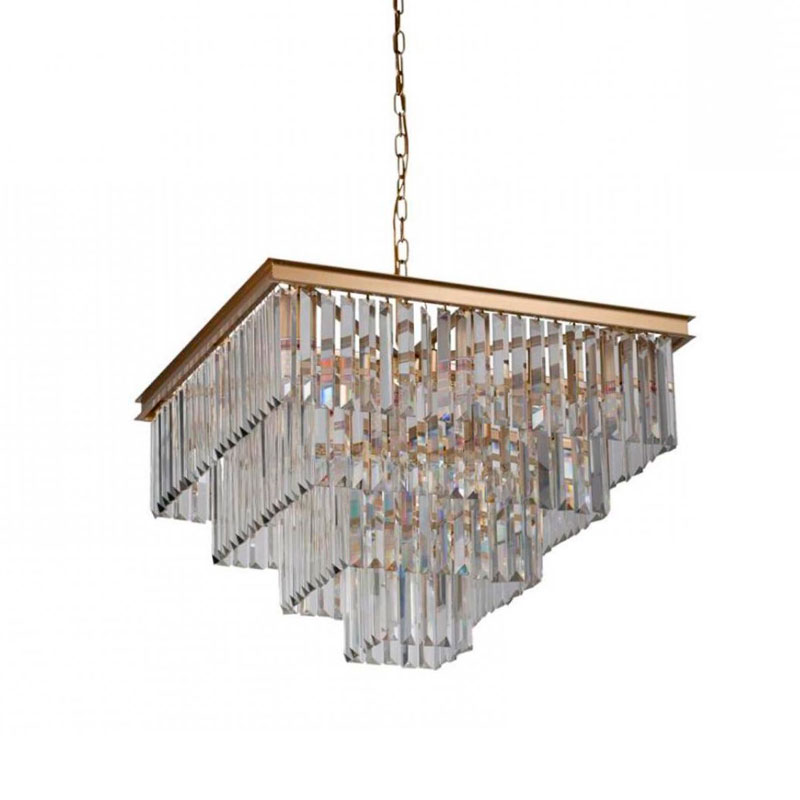 Квадратная Люстра RH 1920s Odeon GOLD iron Four layers Прозрачное Стекло 60х60 Золотой Прозрачное Стекло Квадратная Люстра RH 1920s Odeon GOLD iron Four layers Прозрачное Стекло 60х60 Золотой Прозрачное Стекло в Орле | Loft Concept