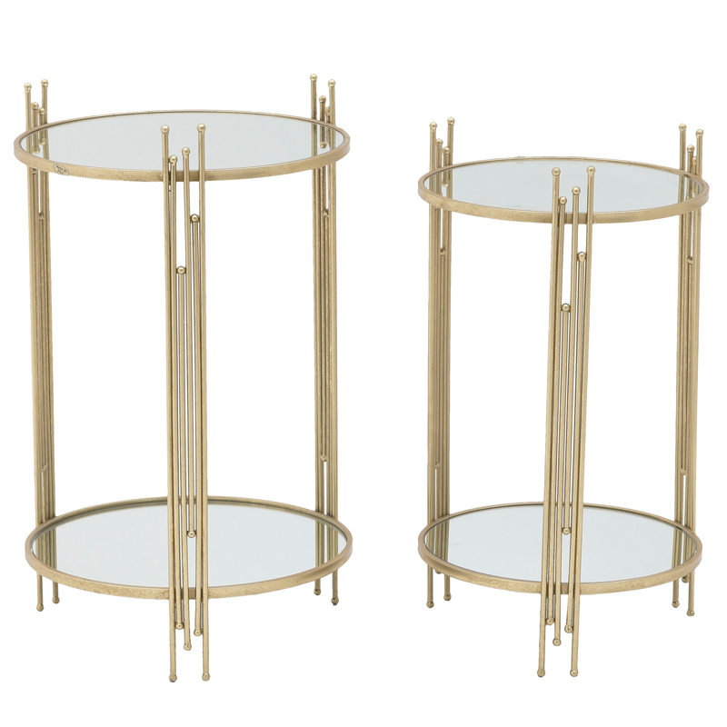 Комплект приставных столов Sarita Table Золотой Прозрачный Комплект приставных столов Sarita Table Золотой Прозрачный в Орле | Loft Concept