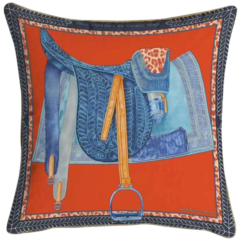 Декоративная подушка Hermes Saddle Orange 127 Оранжевый Голубой Мульти Декоративная подушка Hermes Saddle Orange 127 Оранжевый Голубой Мульти в Орле | Loft Concept