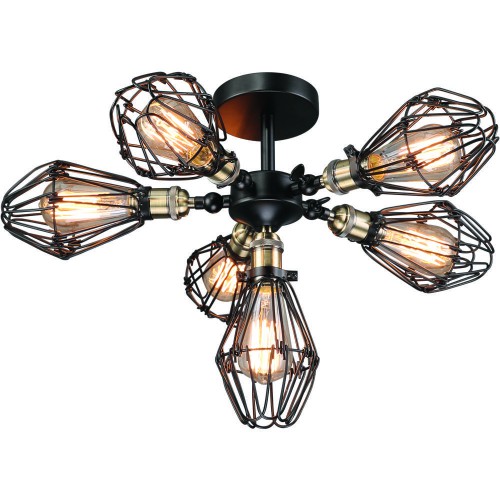Потолочный светильник Loft Cage Top Pendant VI Черный Потолочный светильник Loft Cage Top Pendant VI Черный в Орле | Loft Concept