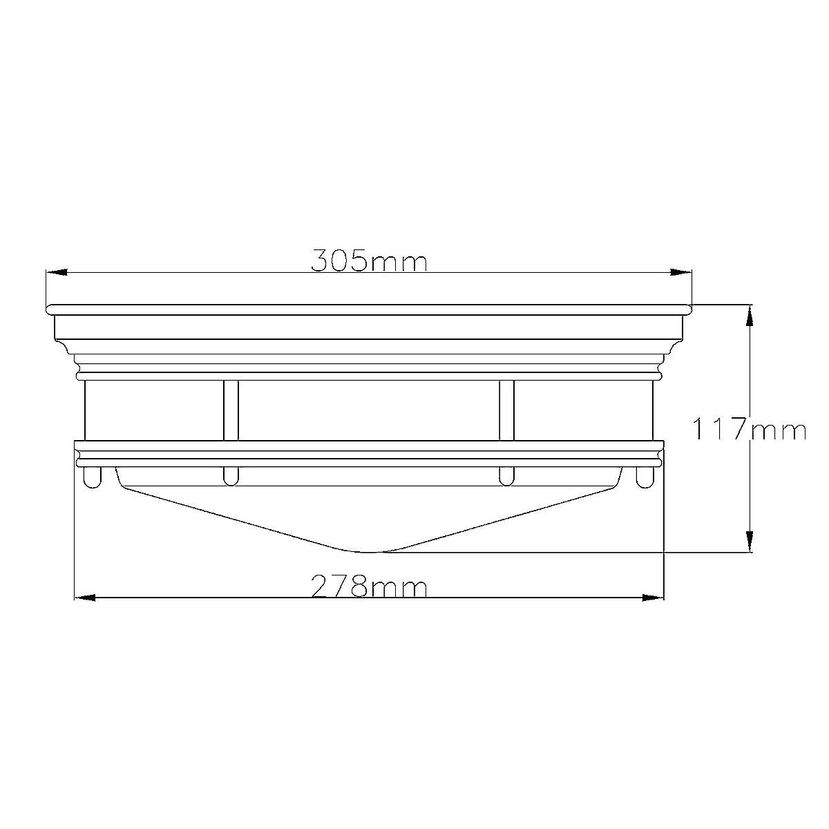 Потолочный светильник для ванных комнат со стеклянным плафоном в форме перевернутого конуса Hinkley в Орле