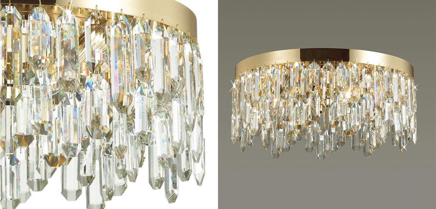 Потолочная люстра Crystal Polyhedrons Gold - фото