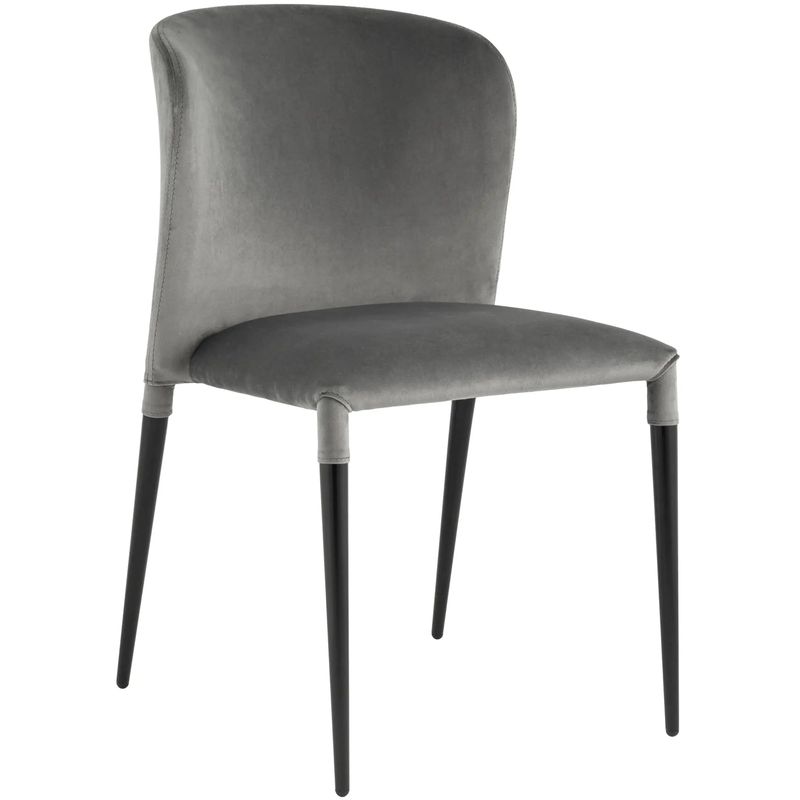 Стул Lori Chair Серый Велюр Серый Черный Стул Lori Chair Серый Велюр Серый Черный в Орле | Loft Concept