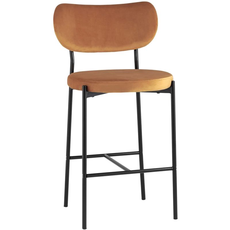 Барный Стул Alfie Chair Черные ножки Терракотовый Велюр Терракотовый Черный Барный Стул Alfie Chair Черные ножки Терракотовый Велюр Терракотовый Черный в Орле | Loft Concept