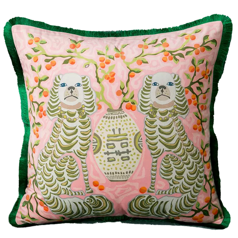 Декоративная подушка Two Dogs Pink Cushion Розовый Мульти Декоративная подушка Two Dogs Pink Cushion Розовый Мульти в Орле | Loft Concept